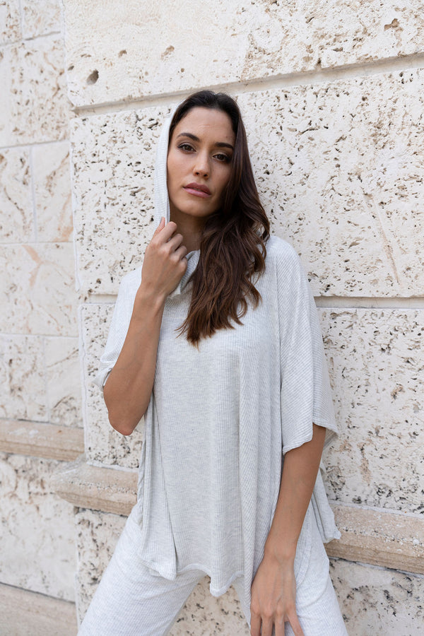 Oatmeal Baby Rib Hoodie Ponch