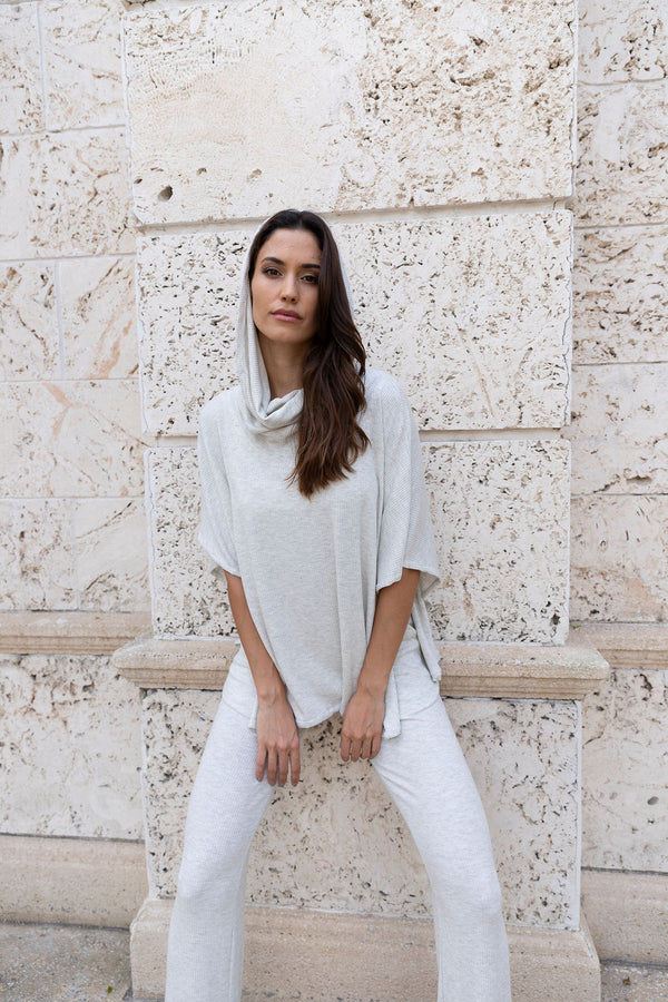 Oatmeal Baby Rib Hoodie Ponch