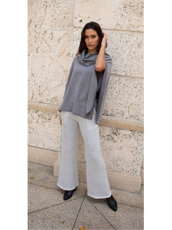 Charcoal Cashmere Blend Hoodie Ponch