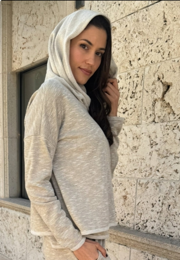Gold Metallic Hoodie Top