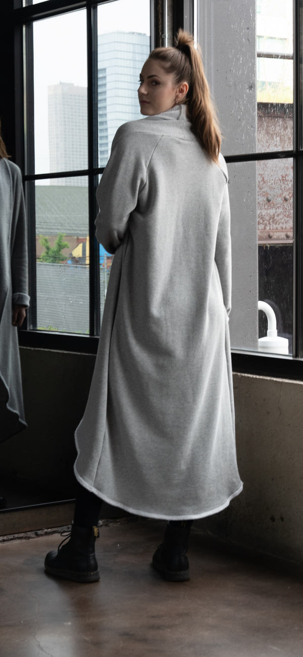 Gray Sweatshirt Cardigan