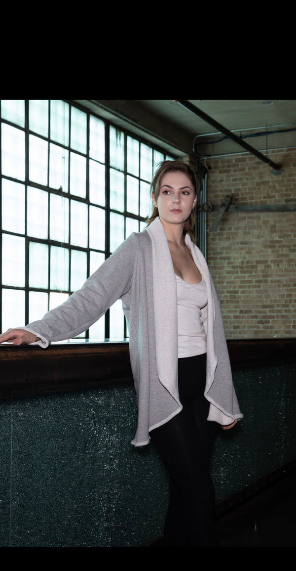 The Gray Sweatshirt Cardigan