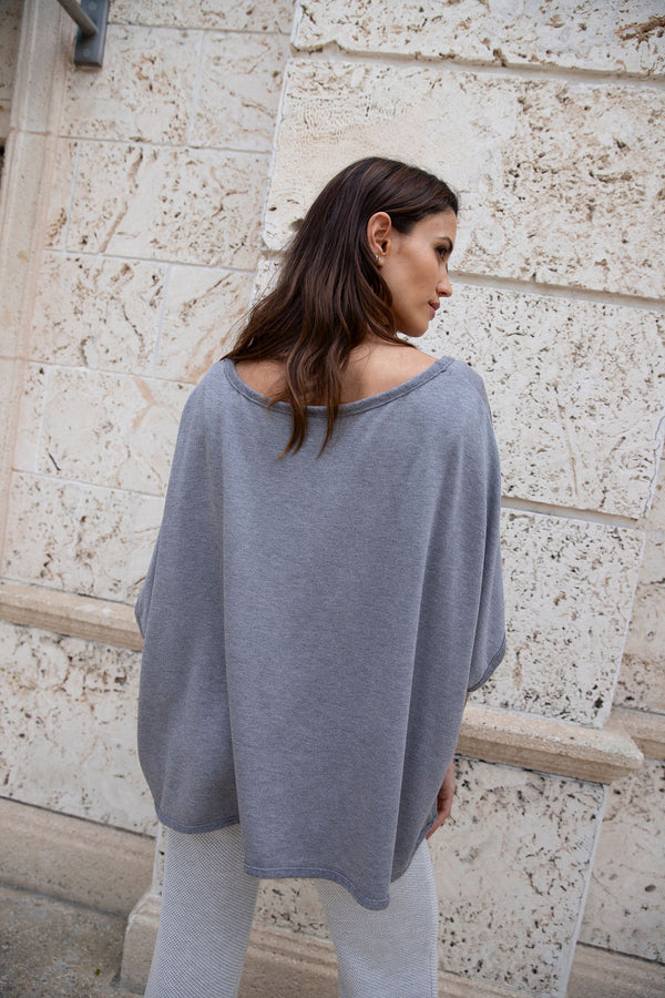 Charcoal Cashmere Tee Top