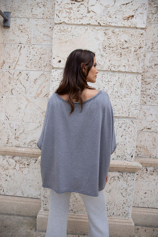 Charcoal Cashmere Tee Top