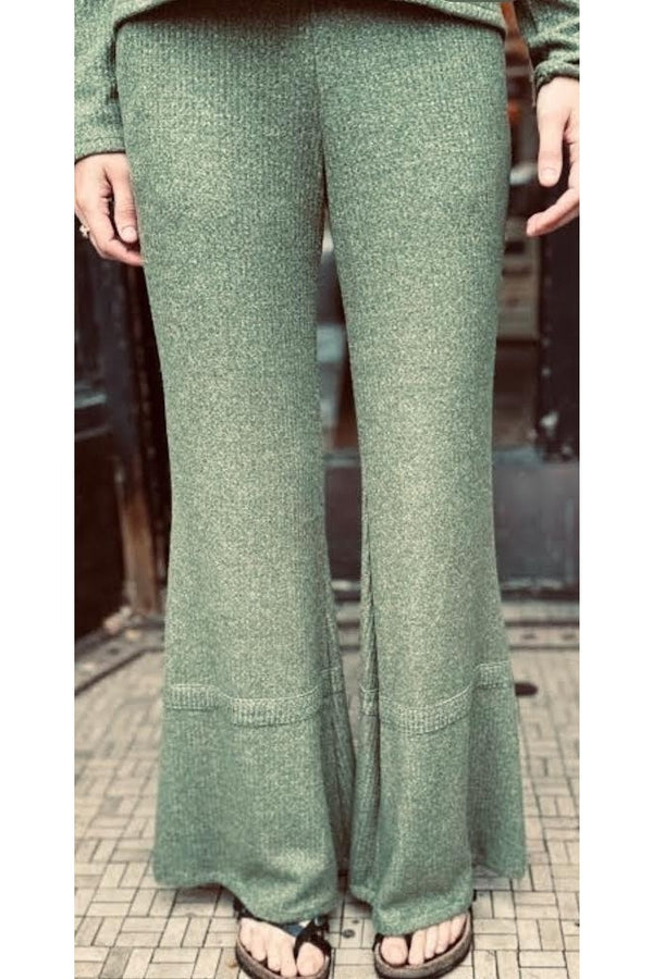 Earthy Olive Cotton Waffle Power Pants