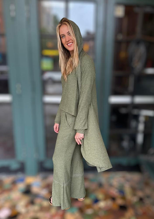 Earthy Olive Waffle Duster