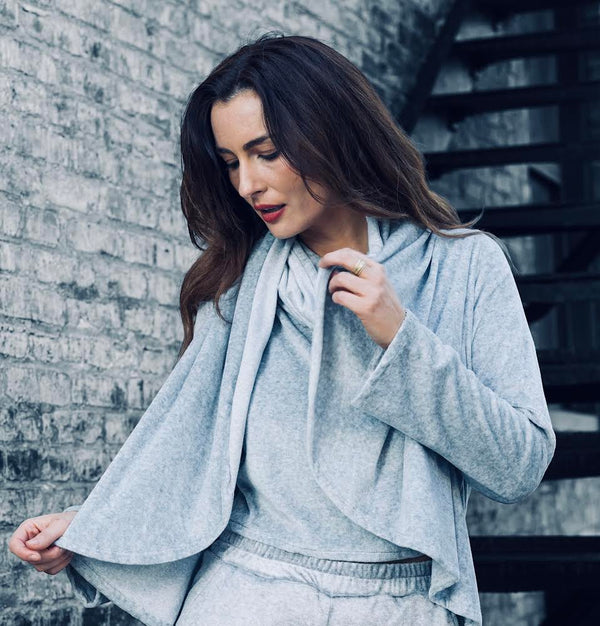 Silver Velour Cardigan