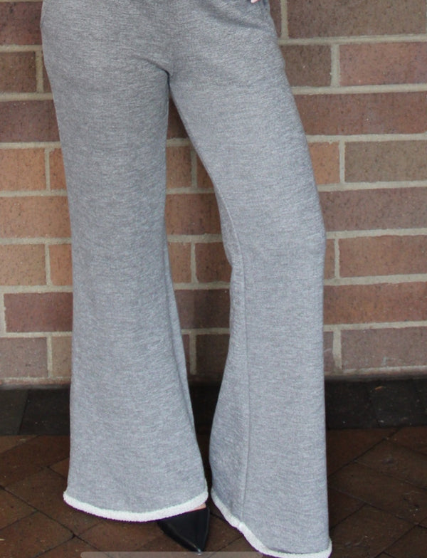 Gray Sweatshirt Bell Pants