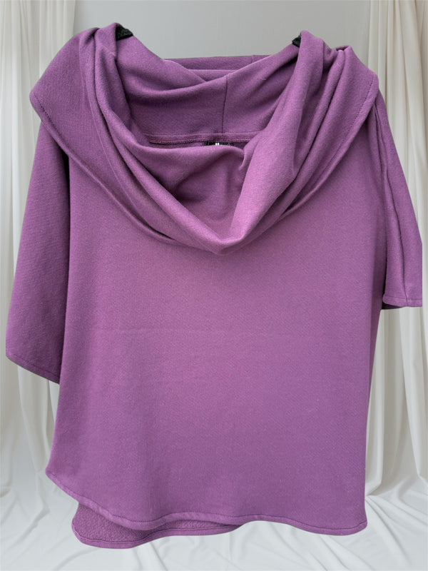 Purple Cotton Hoodie Ponch